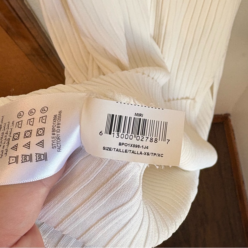 BCBGMaxAzria White Ribbed Bodycon Dress - Picture 3 of 7